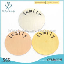 OEM / ODM acero inoxidable personalizado grabado logotipo placas flotantes para locket flotante